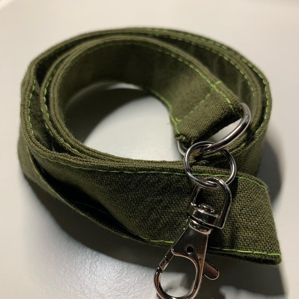 Olive Green Canvas Keychain Lanyard